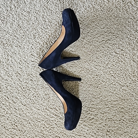 GUC Size 8.5 Navy Blue Suede Gastone Lucioli platform - Picture 3 of 9